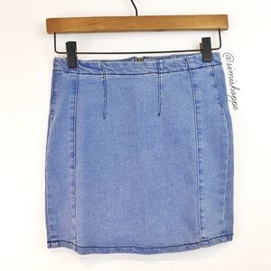 NEW RARE Brandy Melville Blue Denim Justina Skirt